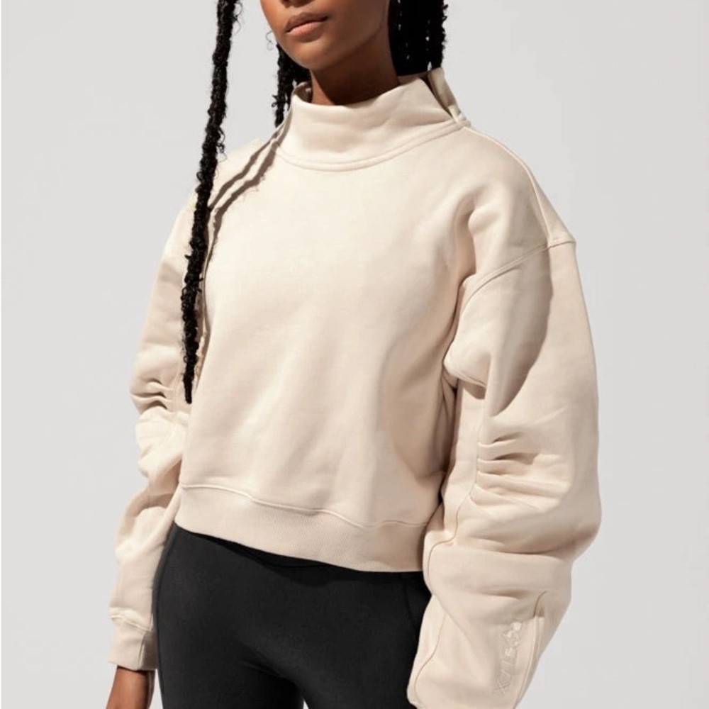 POPFLEX Uptown Mockneck Sweatshirt - Sand Size: L